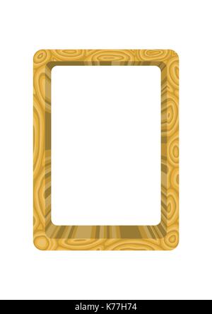 Thick wooden frame on white background - Vector image Stock Vector