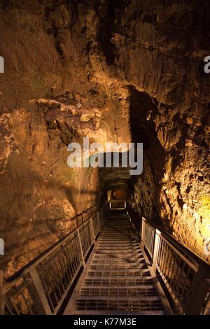 Israel, North Coast, Megiddo, Megiddo National Park, also known as Armageddon, ruins of ancient city, underground 9th century water cistern Stock Photo