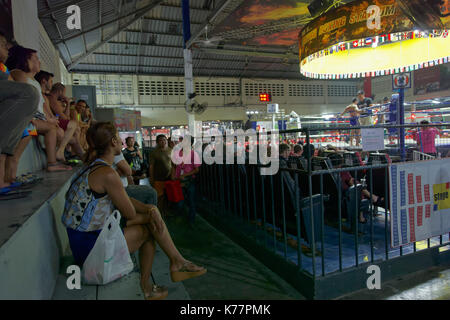 Muay thai boxing event in stadium, Thailand Stock Photo