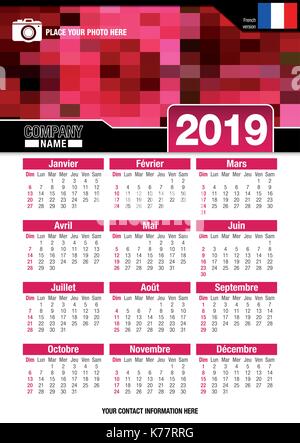 Useful Wall Calendar 19 With Design Of Red Colors Mosaic Format Vertical Size 210mm X 297mm German Version Vector Image Stock Vector Image Art Alamy