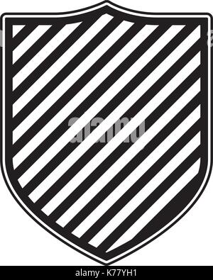 coat of arms with striped in monochrome silhouette Stock Vector Image ...