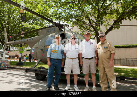North Carolina Helicopter Pilots Association (NCVHPA) participating in the National Memorial Day parade - Washington, DC USA Stock Photo