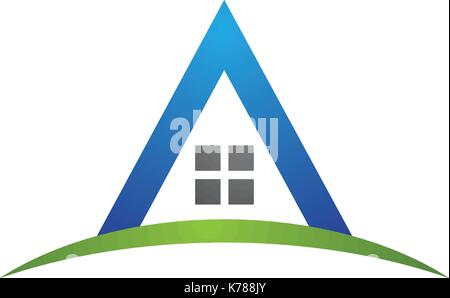A Letter Property Logo Template Stock Vector