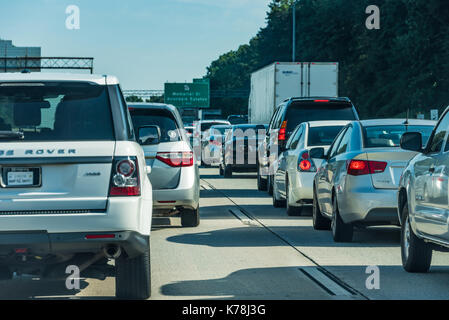 Atlanta, Georgia traffic on I-285. Stock Photo