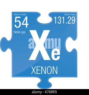 Xenon symbol. Element number 54 of the Periodic Table of the Elements ...