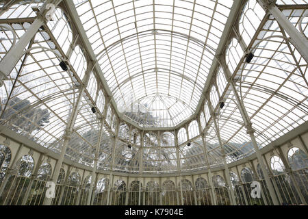 Interior view of crystal palace in Madrid, Spain. Stock Photo