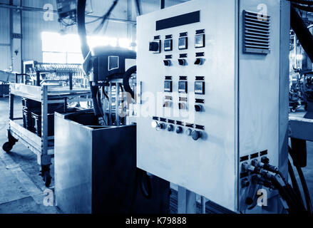 Large car production line control box close - up Stock Photo