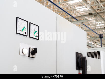 Large car production line control box close - up Stock Photo