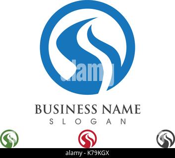 River Logo Template ilustration icon Stock Vector