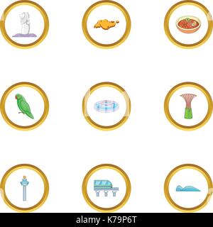 Singapore symbols icons set, cartoon style Stock Vector Image & Art - Alamy