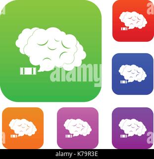 Tear gas set color collection Stock Vector