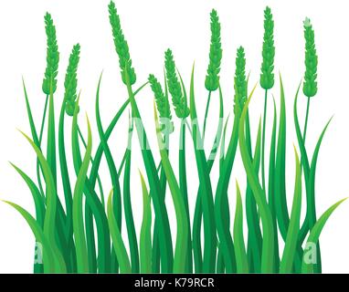 Green field grass icon, realistic style Stock Vector