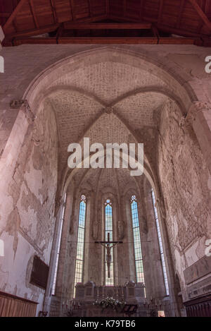 Venzone Cathedral reconstructed stone on stone. Reborn after the earthquake. The most beautiful village in italy. Stock Photo