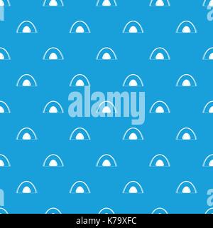 Camping dome tent pattern seamless blue Stock Vector