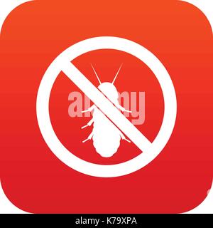 No termite sign icon digital red Stock Vector