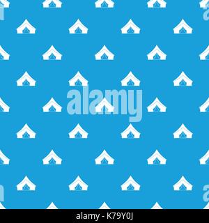 Tent with a triangular roof pattern seamless blue Stock Vector