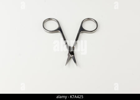 used stainless steel Nail scissors isolated on white background Stock Photo
