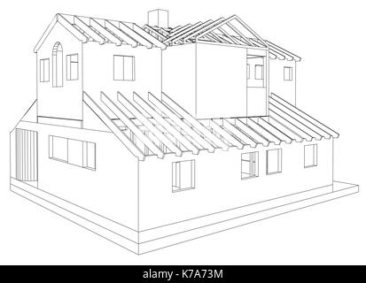 Simple 3d house drawing with a child-like touch on Craiyon