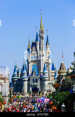 Fairytale palace in Walt Disney Magis Kingdom theme park, Orlando Florida, USA Stock Photo