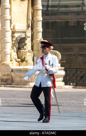Armed Forces of Malta guard of honour during ceremony in front of the Grand Master’s Palace at St George's Square - Valletta, Malta. Stock Photo