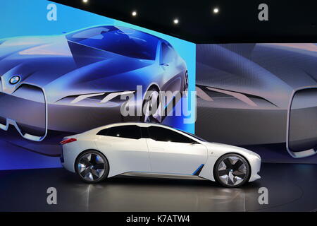 Frankfurt, Germany. 15th Sep, 2017. Car manufacturers from all over the world present their newest models and concept cars at this year's IAA car exhibiton. Electric and hybrid cars were at the centre of attention. Credit: Uwe Deffner/Alamy Live News Stock Photo
