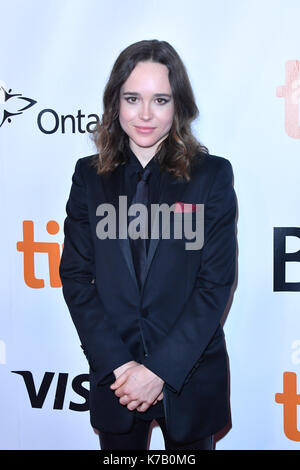 Toronto, Ontario, Canada. 15th Sep, 2017. Actress ELLEN PAGE attends the 'My Days Of Mercy' premiere during the 2017 Toronto International Film Festival at Roy Thomson Hall on September 15, 2017 in Toronto, Canada Credit: Igor Vidyashev/ZUMA Wire/Alamy Live News Stock Photo