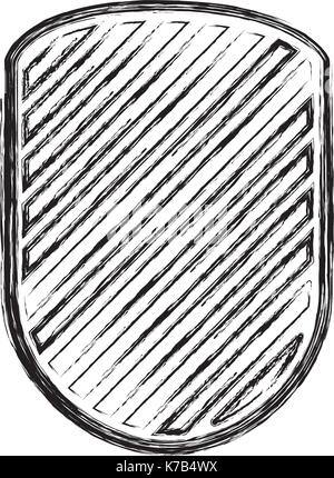 shield in monochrome contour and striped Stock Vector Image & Art - Alamy