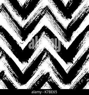 Chevron Pattern from Brush Strokes Stock Vector