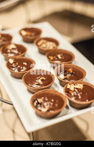 Chocolate tartlets Stock Photo