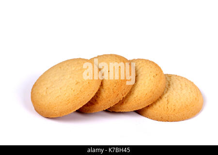 Danish butter cookies, butter cookies on white Stock Photo