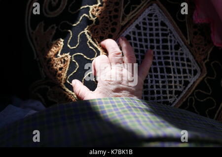 Teknaf, Bangladesh. 14th Sep, 2017. A hand of a newborn child on mother's loin after cross the Bangladesh - Myanmar near Shahpori Island, in Teknaf. Credit: Md. Mehedi Hasan/Pacific Press/Alamy Live News Stock Photo