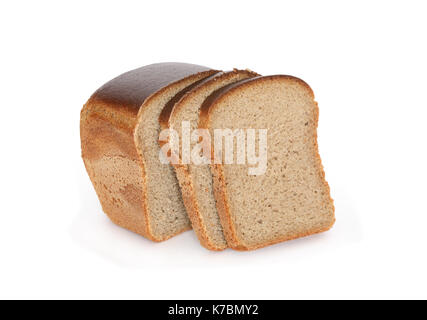 Sliced rye bread isolated on white background with clipping path Stock Photo