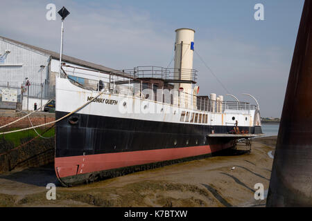 The Medway Queen paddle steamer, a pleasure cruiser built 1924, she was a mine sweeper during WWII and made 7 trips in the Dunkirk evacuation Stock Photo