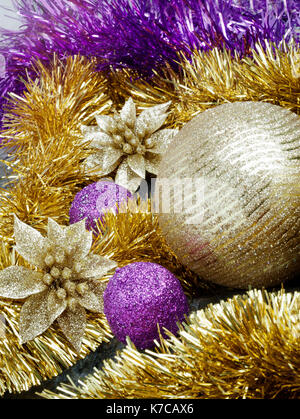 Close up view of Christmas arrangement. Vertical layout Stock Photo