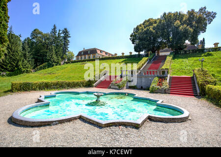 The Brukenthal summer palace gardens in Avrig, Romania Stock Photo