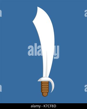 Pirate saber isolated. filibuster sword. Vector illustration Stock Vector