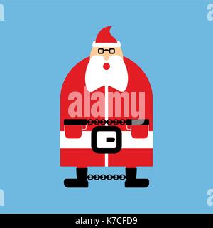 Christmas bad Santa criminal with mugshot. Cartoon vector disheveled ...