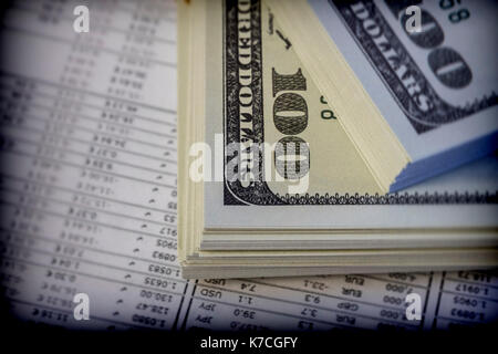 Several dollar bills, conceptual image, concept of wealth Stock Photo