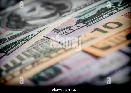 Several dollar bills, conceptual image, concept of wealth Stock Photo