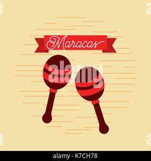 maracas jazz instrument musical festival celebration Stock Vector