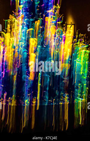 Abstract photo of colored  horizontal  lights in motion. Stock Photo