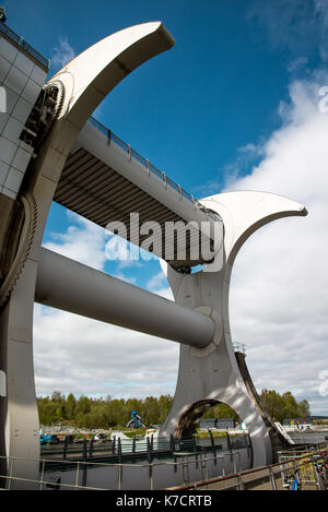 A close view of Falkirk Wheel boat lift, Scotland Stock Photo