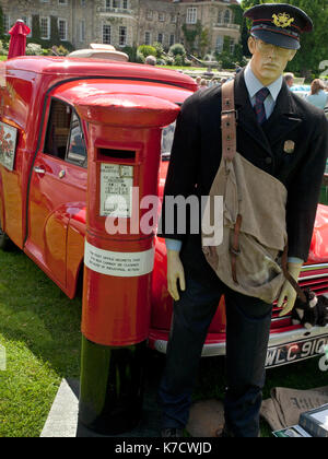An old Royal Mail vehicle and display at Firle Vintage Fair in Sussex, England Stock Photo