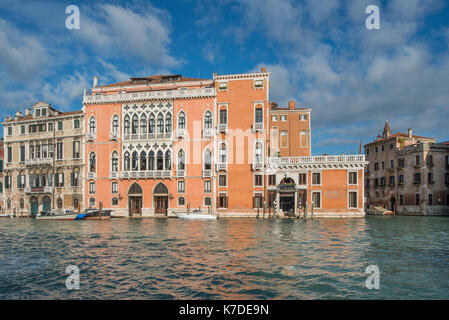 Palaces on the Canal Grande, Palazzo Tiepolo, Palazzo Pisani Moretta, Palazzo Barbarigo della Terrazza, Venice, Veneto, Italy Stock Photo