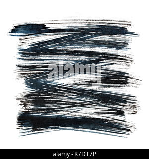 Black ink hatched square isolated on the white background Stock Photo