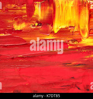 Red oil painted texture - Abstract background Stock Photo