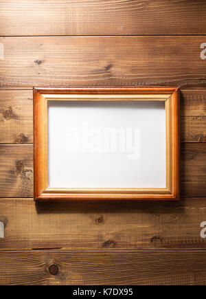 photo picture frame on wooden background Stock Photo