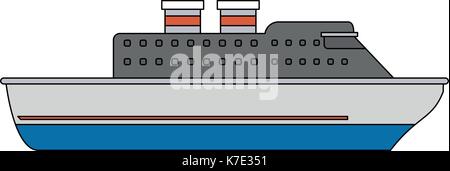 cruise ship sideview icon image  Stock Vector