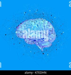 Atomic structure of the human brain, illustration. Stock Photo