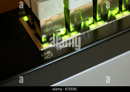 gigabit ethernet connection Stock Photo